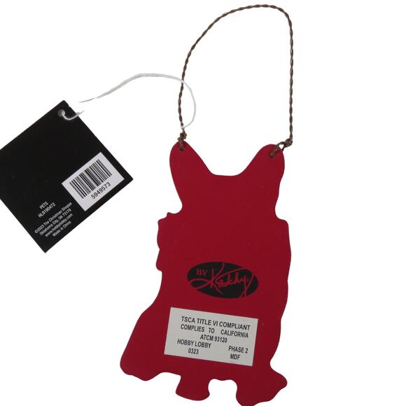 French Bulldog Christmas Tree Ornament Décor 4.5 " Tall Wreath,  Candy Cane - Picture 4 of 14